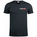 Basic Baumwolle V-Neck T-Shirt Unisex m.Sticklogo