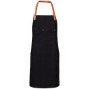 Latz-Schürze, Canvas, PU-Nackenband verstellbar, 4 Taschen, B 86 x L 86 cm