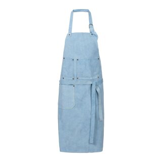 Latzschürze Rindspaltleder, Velours, B 59 x L 88 cm light blue