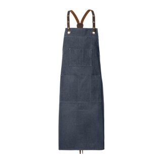 Latzschürze Sussex, gewachst, B 70 cm x L 90 cm, navy