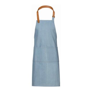 Latzschürze, denim stripe, B 68 x L 85cm, light blue