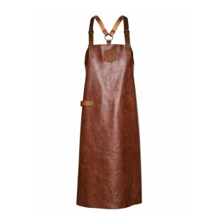 Leder-Latzschürze Classic XL, B 60 x L 89cm, cognac