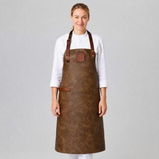 Leder-Latzschürze Vintage, B 60 x L 82cm, rust