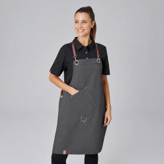 Latzschürze Casual Style mit X-Kreuzung, graphit, B 70 x L 80 cm