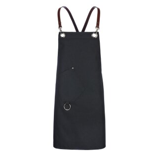 Latzschürze Casual Style mit X-Kreuzung, schwarz, B 70 x L 80 cm