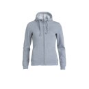 Basic Hoody Full Zip Women - Grey Melange