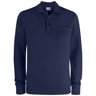 Basic Polo Pocket L/S - Dark Navy