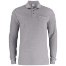 Basic Polo Pocket L/S - Grey Melange