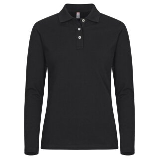 Stretch Premium Polo L/S Women - Black