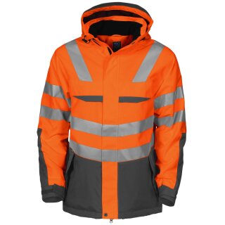 6418 Padded Jacket HV Orange/Grey