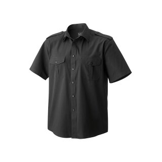 Herren Pilotenhemd halbarm schwarz
