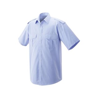 Herren Pilotenhemd halbarm light blue
