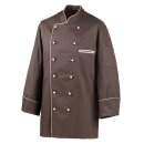 Kochjacke langarm, braun, Paspel sand