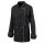 Damenkochjacke langarm, taillert, schwarz, Paspel lemongreen
