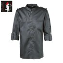 Kochjacke Bikerstyle langarm, graphit