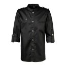 Kochjacke Bikerstyle langarm, schwarz