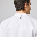 Kochjacke Bikerstyle, langarm, Druckknöpfe, weiss