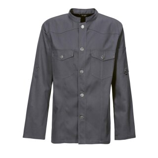 Kochjacke Westernstyle, langarm, Druckknöpfe, graphit
