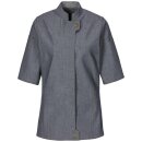 Damenkochjacke Modern, Kurzarm, Denim, navy