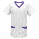 Kasack weiß mit Besatz purple