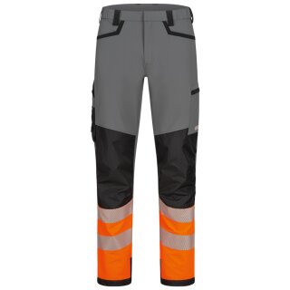 *VIANDEN* WARNSCHUTZ STRETCH-BUNDHOSE - ELYSEE® GRAU/SCHWARZ/ORANGE EN ISO 20471