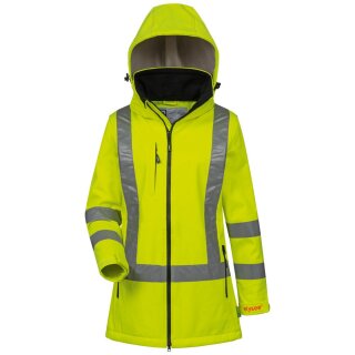 *EMMA* DAMEN WARNSCHUTZ-SOFTSHELLJACKE - ELYSEE GELB, EN ISO 20471/3