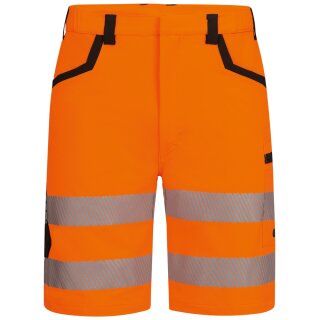 *ROUEN* WARNSCHUTZ STRETCH-SHORTS - ELYSEE® ORANGE/SCHWARZ, EN ISO 20471/1, EN 13758-2