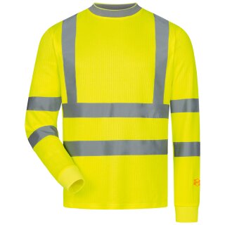 *OLEAS* UV-WARNSCHUTZ LANGARM T-SHIRT - SAFESTYLE® GELB, EN ISO 20471/2, EN 13758-2
