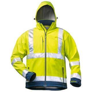 *LIAM* WARNSCHUTZ-SOFTSHELLJACKE - ELYSEE® GELB / MARINE,  EN ISO 20471/3