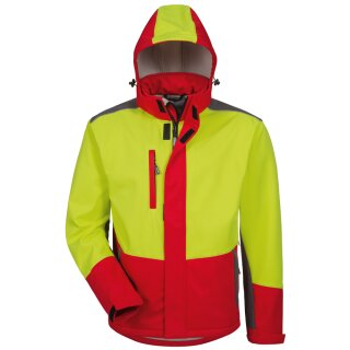 *SCHLEHE* WALDARBEITER SOFTSHELL-JACKE - ELYSEE, GELB/ROT/SCHWARZ
