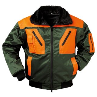 *ROTDORN* WALDARBEITER PILOTJACKE, GRÜN/ORANGE - NORWAY