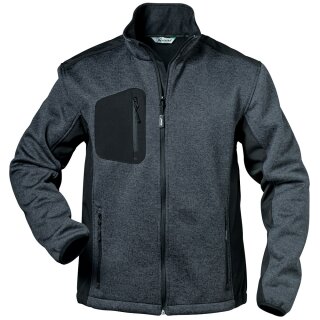 *INNSBRUCK* STRICKFLEECE-JACKE - ELYSEE®, DUNKELGRAU MELANGE / SCHWARZ