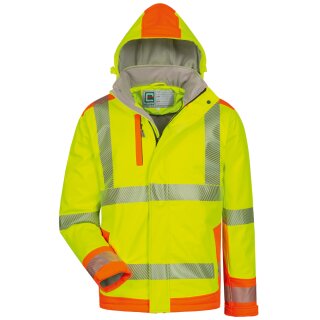 *RICKMER* WATTIERTE WARNSCHUTZ-SOFTSHELLJACKE - ELYSEE® GELB / ORANGE,  EN ISO  20471/3