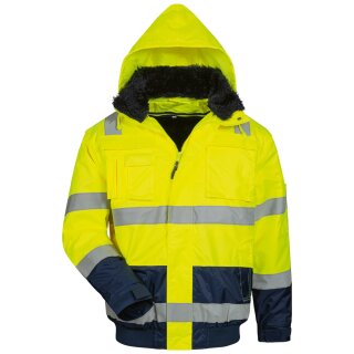 *ARTHUR* WARNSCHUTZ PILOTJACKE GELB/MARINE - ELYSEE®, EN ISO 20471, EN343 MIT SCHULTERREFLEX