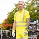*LEENS* UV- UND WARNSCHUTZ POLO-SHIRT - ELYSEE® GELB, EN ISO 20471/2, EN 13758-2
