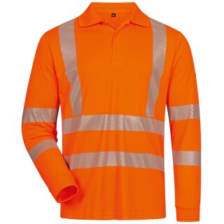 *HARLINGEN* UV- UND WARNSCHUTZ LANGARM POLO-SHIRT - ELYSEE® ORANGE, EN ISO 20471/2, EN 13758-2