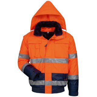 *VOLKER* WARNSCHUTZPILOTJACKE, ORANGE/MARINE - ELYSEE®, EN ISO20471/3,EN 343,EN ISO13688, ABNEHMB. ÄRMELN