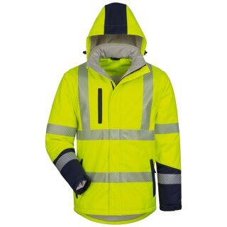*JORIS* WATTIERTE WARNSCHUTZ-SOFTSHELLJACKE - SAFESTYLE GELB/MARINE, EN ISO 20471/3