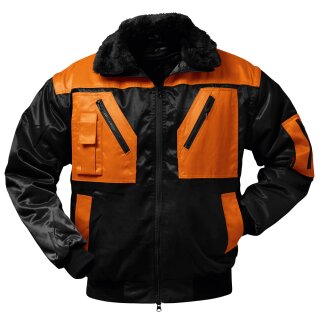 *OSLO* PILOTJACKE SCHWARZ/ORANGE ÄRMEL ABNEHMBAR - NORWAY